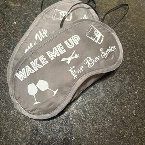 First Class Sleeping Mask (Grey w/ White Font)